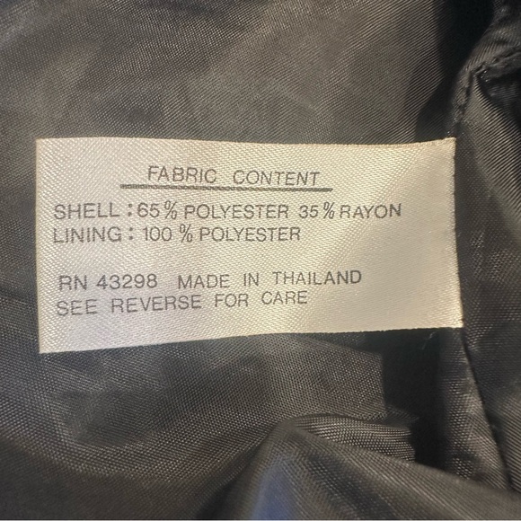 Vintage Gallery Petite Womens Belted Trench Coat Lined Black Size 4 Button Up - Picture 6 of 9